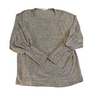 Promesa Black and Gray Striped Top.